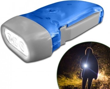 TopLEDverlichting.nl Knijpkat LED – Zaklamp – Ingebouwde Dynamo – Hand aangedreven - Altijd licht - Ingebouwde accu - Geen batterijen nodig – Scouting lamp – Survivallen - Wit licht – 75 Lumen - 1 stuks foto 2