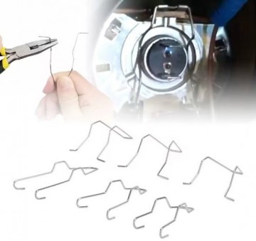 TopLEDverlichting.nl Metalen Auto Lamp Haakjes 6 stuks / H1, H3, H4, H7 Autolamp vast zetten Dimlicht Grootlicht / Buigzaam / Universeel foto 1