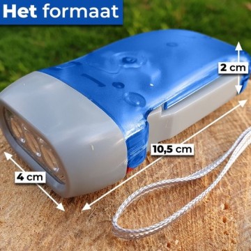 TopLEDverlichting.nl Knijpkat LED – Zaklamp – Ingebouwde Dynamo – Hand aangedreven - Altijd licht - Ingebouwde accu - Geen batterijen nodig – Scouting lamp – Survivallen - Wit licht – 75 Lumen - 1 stuks foto 3