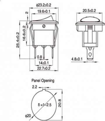 TopLEDverlichting.nl 5 stuks Schakelaar met LED indicatielampje / Tuimelschakelaar / Wipschakelaar / Rood / Oranje / Geel / Groen / Blauw foto 11