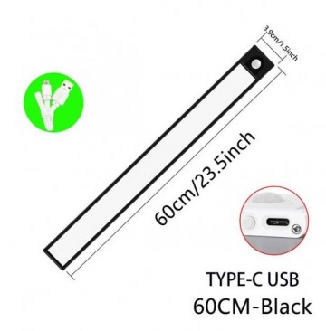 TopLEDverlichting.nl Draadloze 60cm LED bewegingssensor Kledingkast / Kelder / Garage / Keuken / Trap / Schuur Light Motion Sensor Oplaadbaar Zwart foto 1