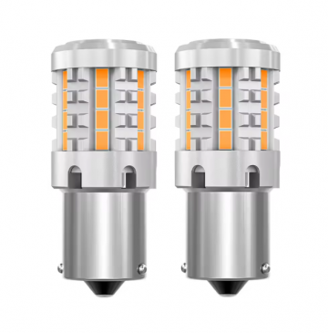TopLEDverlichting.nl BA15S 1156 PY21W No Hyper Flashing High Power LED Oranje Canbus knipperlichten 10-30V (set) foto 1