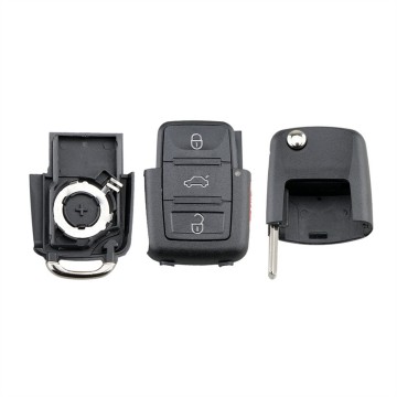 TopLEDverlichting.nl VW / Volkswagen / VAG / Skoda / Sleutelbaard HU66 / 3 + 1 knops / Achterklep Knop / Paniek knop / Panic knop / 3 + 1 knoppen / Autosleutel behuizing foto 6