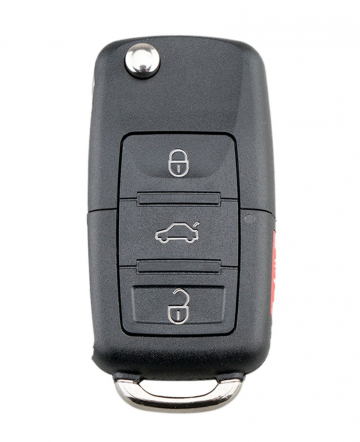 TopLEDverlichting.nl VW / Volkswagen / VAG / Skoda / Sleutelbaard HU66 / 3 + 1 knops / Achterklep Knop / Paniek knop / Panic knop / 3 + 1 knoppen / Autosleutel behuizing foto 1