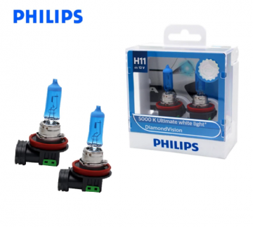 TopLEDverlichting.nl H11 55 Watt Philips Diamond Vision lampen 5000K White 12V (set) foto 1