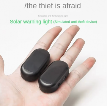 TopLEDverlichting.nl Draadloze Knipperende LED indicatie lampje Blauw – Solar Warning Light - Blauwe LED Auto Alarm Licht – Beveiliging - Anti Diefstal – Inbraak Preventie - Fake Alarm – Veiligheidslicht – Scooter –Fat-Bike – E-Bike – Fiets – Camper - Opl