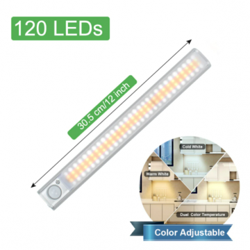 TopLEDverlichting.nl Draadloze 120 LED 3 kleuren Kast | Trap | Garage | Schuur | Keuken bewegingssensor lamp magnetisch en oplaadbaar foto 1