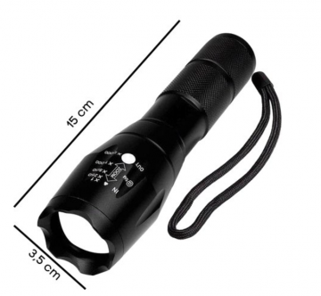 TopLEDverlichting.nl Felle Militaire Zaklamp LED 1800 Lumen - Waterdicht - Zoomfunctie - Scouting – Bos – Camping – Vakantie – Survivallen – Veiligheid foto 4