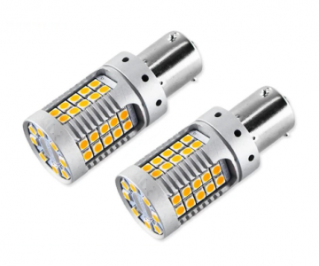 TopLEDverlichting.nl BAU15S 1156 PY21W No Hyper Flashing High Power LED Oranje Canbus knipperlichten (set) foto 1