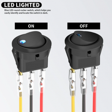 TopLEDverlichting.nl Schakelaar met LED indicatielampje / Tuimelschakelaar / Wipschakelaar / Rood / Geel / Oranje / Groen / Blauw / per stuk foto 10