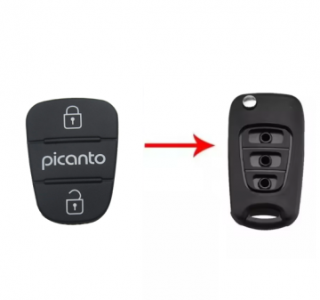 TopLEDverlichting.nl Kia Picanto Rubberen Knoppen / 2 knops / 2 knoppen / Voor Autosleutel behuizing foto 3