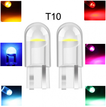 TopLEDverlichting.nl T10 W5W LED Transparant Kleur Wit - Geel - Oranje - Roze - Rood - Groen - Lichtblauw - Blauw (set) foto 1