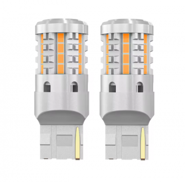 TopLEDverlichting.nl T20 7440 WY21W No Hyper Flashing High Power LED Oranje Canbus knipperlichten 10-30V (set) foto 1