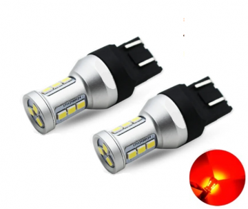 TopLEDverlichting.nl T20 7443 W21/5W Duplo High Power LED Canbus achterlichten Rood (set) foto 1