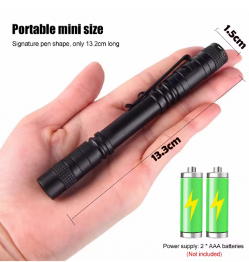 TopLEDverlichting.nl Mini UV-Zaklamp met Clip - Ultraviolet Light – LED Blacklight – Fosforlamp - Fluoresceert – Echtheid Geld, ID Kaart & Postzegels Controleren foto 2